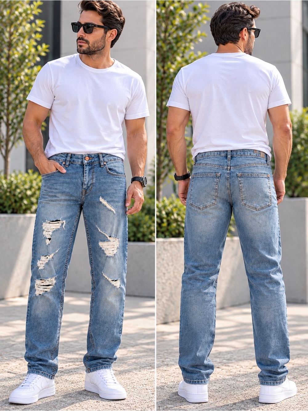 🌙✨🆕ASOS Men’s Distressed Light Blue Straight Jeans